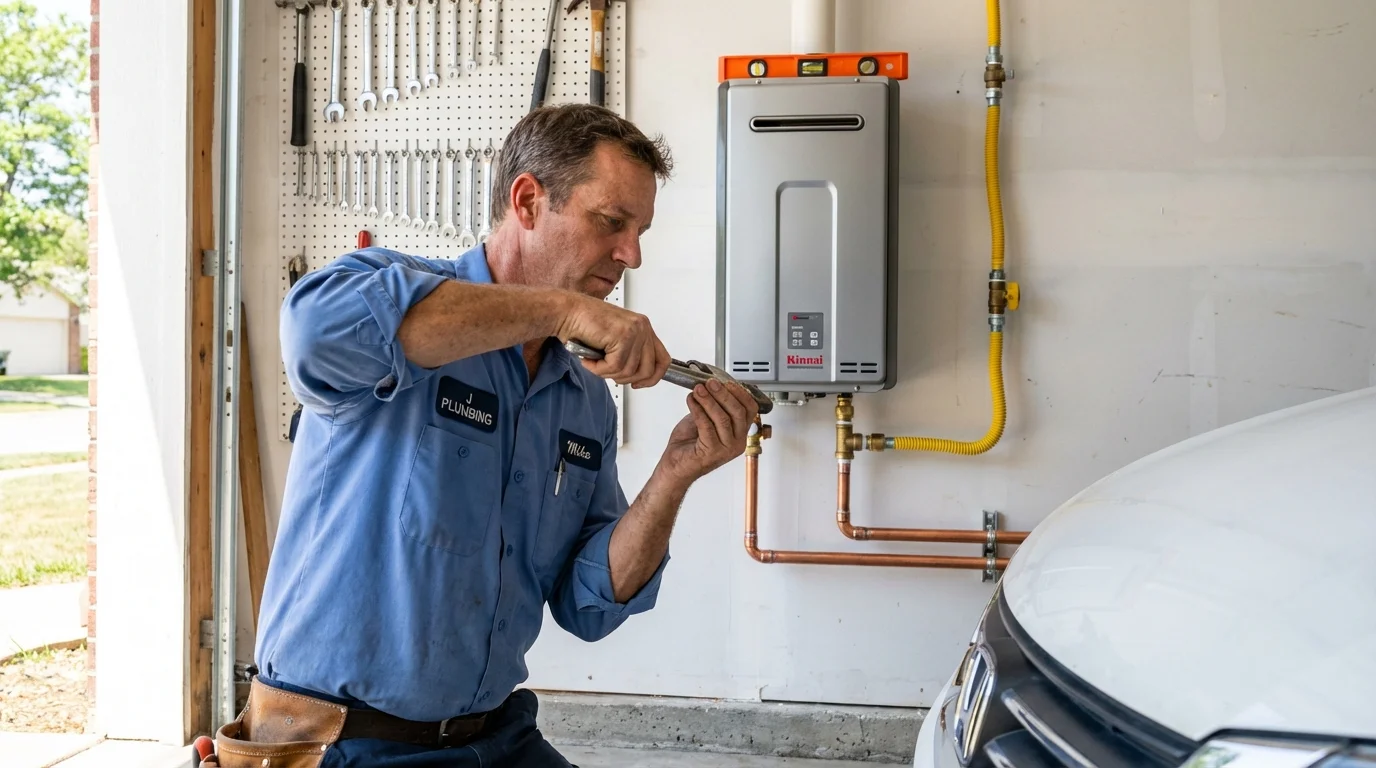 Tankless water heater installation by a Johns Plumbing LLC plumber in Mesa